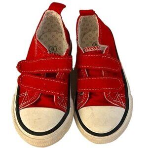 Weestep Red Converse Style Velcro Shoes Toddler Size 6 Normal Light Wear No hole